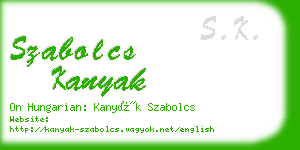 szabolcs kanyak business card